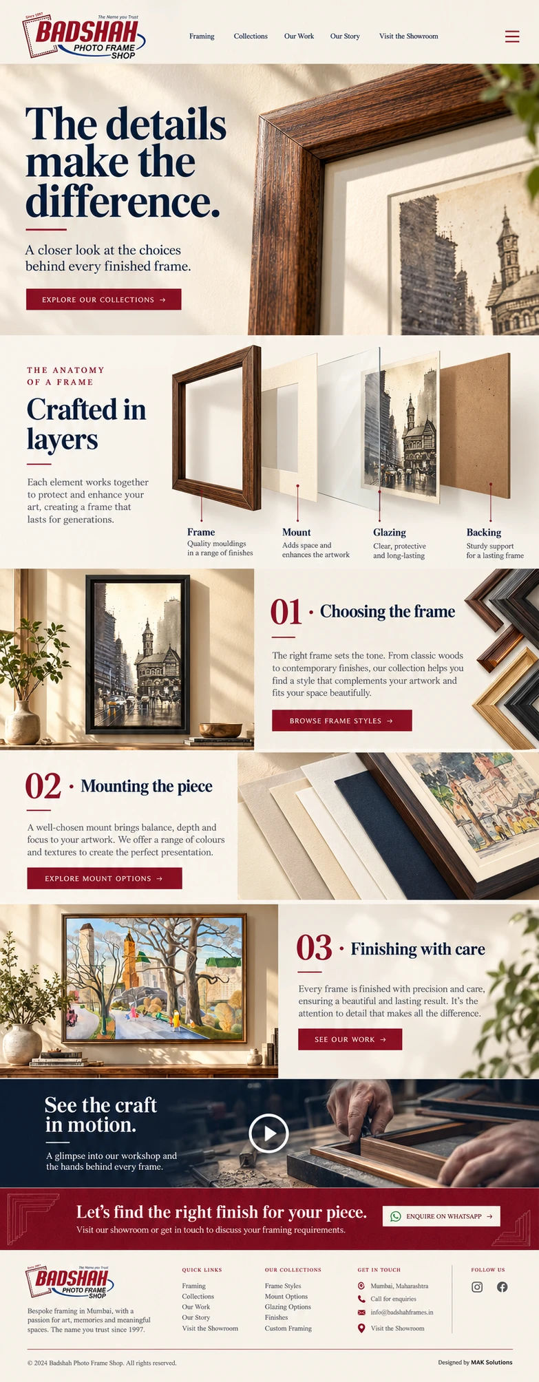 Illustrative wood frame and mounting detail from the approved design