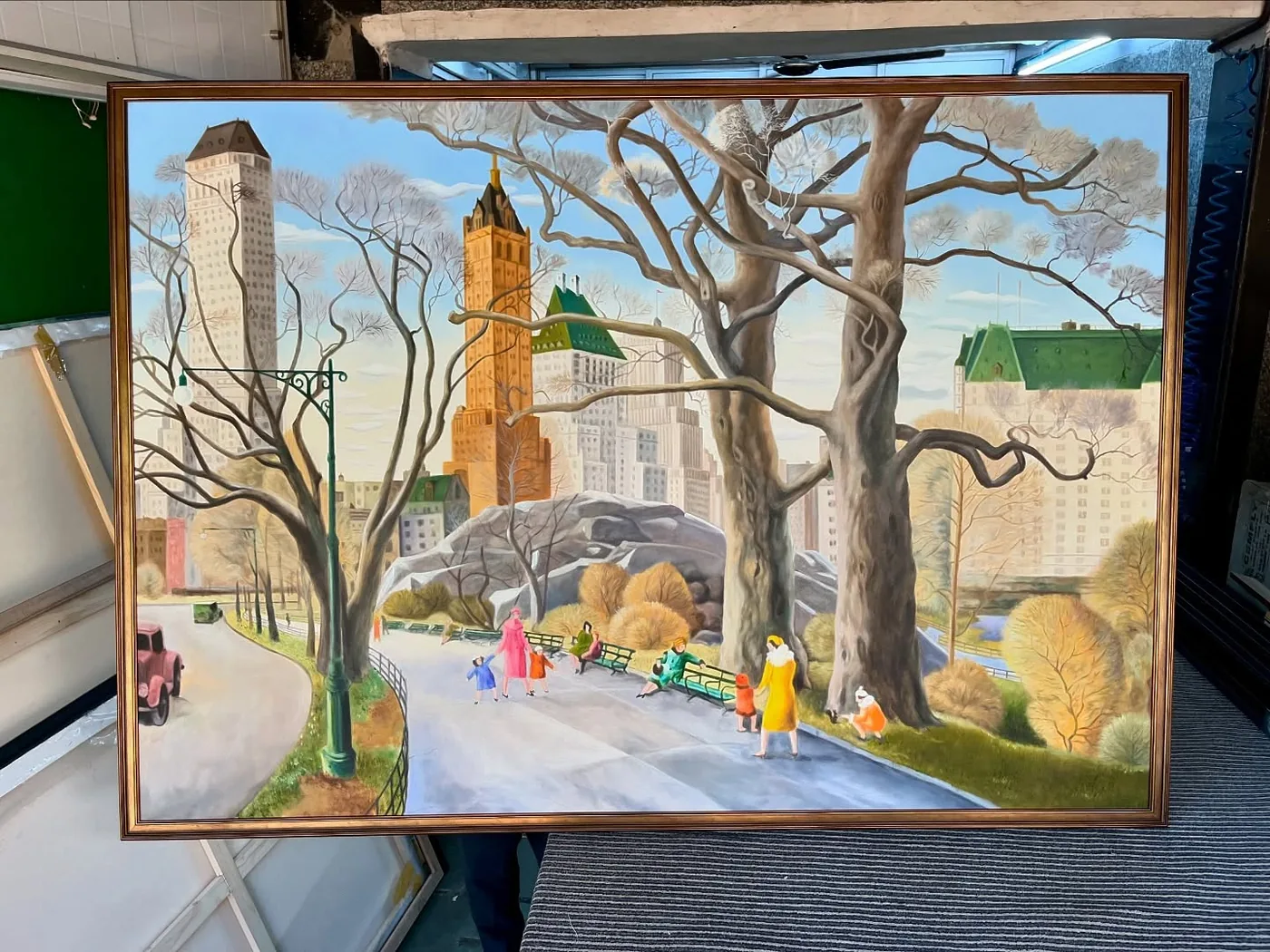 Large-format canvas framing